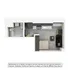 Modern studio apartment floor plan featuring a cozy living space, compact kitchen, and elegant bathroom.