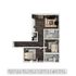 Elegant 2D floor plan featuring 2 cozy bedrooms, a modern kitchen, an inviting living area, and stylish hardwood flooring.
