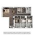 Modern floor plan displaying a spacious 3-bedroom apartment, featuring an inviting open-concept living and dining area, well-equipped kitchen, and three elegant bathrooms.