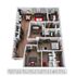 Modern 3D floor plan showcasing three spacious bedrooms, an elegant open-plan living and dining area, and a sleek kitchen with contemporary finishes.