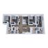 Modern 3D floor plan featuring 3 spacious bedrooms, a cozy living room, and an open kitchen design. Ideal for comfortable living with two stylish bathrooms and ample natural light.