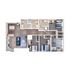 Modern 3D floor plan showcasing three bedrooms, a chic open-concept living room, dining area, and two bathrooms with stylish finishes.