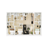 Contemporary 3-bedroom apartment floor plan featuring a spacious living area, modern kitchen, and two stylish bathrooms.
