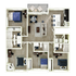 7th Street Station - Three-Bedroom Floorplan