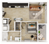 A3 - 1 Bed / 1 Bath