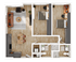 B3 - 2 Bed / 2 Bath