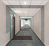 Modern apartment corridor with elegant lighting and room number 250, featuring clean lines and contemporary design.