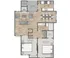 Modern floor plan showcasing two spacious bedrooms, an inviting living room, elegant dining area, and a cozy kitchen. Features include a private patio, ample storage, and a luxurious bath.