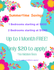 Vibrant flyer advertising summertime savings on apartments with 1-bedroom starting at $800 and 2-bedroom at $1085. Enjoy up to 1 month free and apply for just $20 with no hidden fees. Decorated with colorful floral designs.