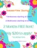 Bright and colorful ad promoting summertime savings with 1-bedroom starting at $850 and 2-bedroom at $1169, including 2 months free rent and a $20 application fee. Eye-catching floral design highlights no hidden fees.