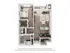 Contemporary floor plan showcasing a cozy bedroom, elegant living area, modern kitchen, and chic balcony space.