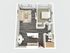 Modern 3D floor plan showcasing a cozy one-bedroom apartment with open living area, contemporary kitchen, and stylish bathroom.