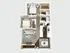 Chic 3D floor plan showcasing a modern 2-bedroom apartment with a cozy living room, elegant kitchen, and two bathrooms.