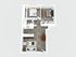 Chic 3D rendering of a modern apartment layout showcasing 2 bedrooms, a spacious kitchen, and an inviting open-plan living area.
