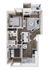 Modern 2D floor plan showcasing two bedrooms, a cozy living room, stylish kitchen, and contemporary decor with balcony access.