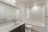 Studio apartment bathroom at The Edison in Reno, Nevada.