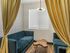 Republic on Main business and lounging community center with blue couches and yellow curtains in Moscow, ID