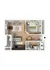 RM West P1 1x1 A1 floor plan one bedroom one bath 760 sq ft in Kansas City MO