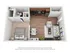 Our Downtown floor plan is available in riverfront and non-riverfront locations. This is a studio-style, ground level apartment home. All of our floor plans interiors are consistent throughout and include 10 foot ceilings, granite countertops, and stainless steal appliances.