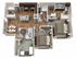 Del Mar Two Bedroom Two Bathroom 3D Floor Plan at Stone Hill Apartments in Pflugerville, TX
