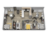 Three Bedroom Three Bathroom 3D Floor Plan at The Flats at Chase Student Apartments in Eugene, OR