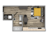 Studio Apartment 3D Floor Plan Layout at The Flats at Chase Student Apartments in Eugene, OR