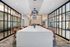 Coworking lounge with banquette and communal seating