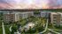 birdseye view of Colony Place and the expansive courtyard with resort-style pool, fire place, ample green space and seating