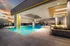 Resort style pool on the terrace with fireplaces overlooking the Dilworth skyline