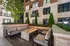 Sofa sitting with centre fireplace in the courtyard