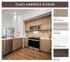 beige cabinets, white countertop, brown wood flooring and beige backsplash