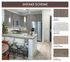 gray-beige cabinets, beige countertops, light wood flooring, white marble backsplash