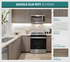 Photo of Saddle Elm Rift Scheme - showing light cabinets with light quartz counter tops, marble backsplash and light hardwood flooring