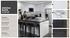 Modern kitchen design featuring Angola Black scheme with sleek Frassino Heillo cabinets, Parnon Light backsplash, Angola Black countertop, and Charcoal Oak flooring.