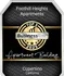 Elegant award plaque for Foothill Heights Apartments, recognized as a top 3 apartment building in Cupertino, California for 2025.