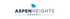 Aspen Heights Amherst logo featuring a sleek modern design with a blue leaf graphic.