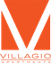 Bold Villagio Apartments logo in vibrant orange, featuring a large stylized 'V' design.