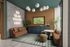 Welcoming modern lounge with cozy seating, vibrant decor, and a wall-mounted TV, perfect for relaxation and entertainment.