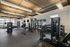Modern fitness center with state-of-the-art gym equipment, large mirrors, and natural lighting.