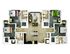 Modern apartment floor plan showcasing four bedrooms, an inviting central living area, and two elegant bathrooms.