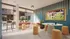 Chic recreational room with colorful seating, modern d&eacute;cor, and a large TV, offering a vibrant space for relaxation and entertainment.