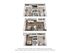 3D floor plan showcasing a modern duplex with two bedrooms, open living space, and a sleek kitchen.