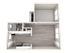 3D floor plan showcasing a spacious living room, kitchen, bathroom, and large bedroom with ample window light.