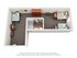 3D floor plan featuring three beds, a shared bathroom, and a compact study area, designed for efficient living.