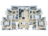 Elegant floor plan showcasing 4 bedrooms, spacious living area, modern kitchen, and four luxurious bathrooms, designed for optimal comfort and style.