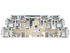 Spacious 6-bedroom 3D floor plan with a modern open-concept living area, elegant kitchen, and multiple bathrooms.
