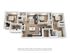 Modern 3D floor plan showcasing 3 bright bedrooms, a cozy living area, and a sleek open kitchen with dining space.