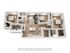 Elegant 3D floor plan showcasing 3 spacious bedrooms, modern open-concept living and dining area, sleek kitchen, and multiple bathrooms with thoughtful layout.