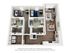 Modern 3D floor plan showcasing 2 bedrooms, an inviting living area, and a sleek kitchen with adjacent dining space.