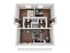 Contemporary 3D floor plan with elegant one-bedroom suite, stylish work-from-home office, and open-concept living space.